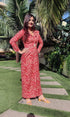 Red Shell Skirt Sari - Two Piece Set